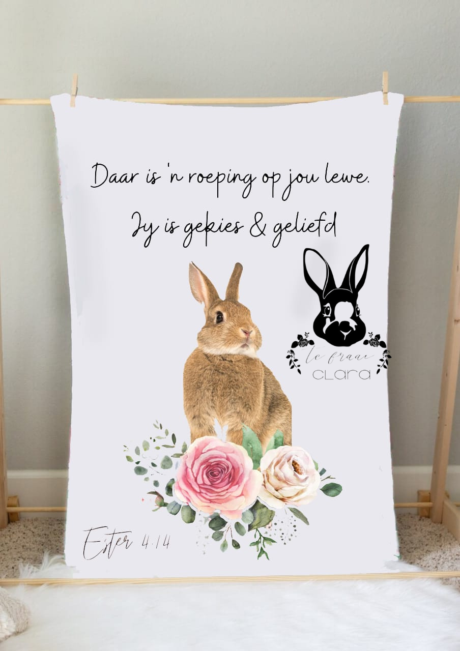 Rabbit Floral Blanket