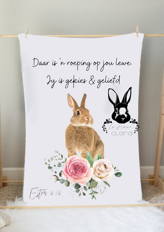 Rabbit Floral Blanket